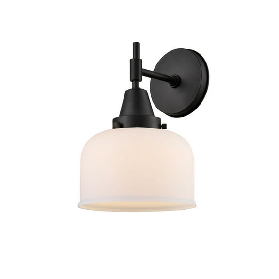 447-1W-BK-G71 Innovations Lighting Caden - 1 Light Wall Sconce-11 Inches Tall and 8 Inches Wide-Matte Black Finish-Matte White Glass Color