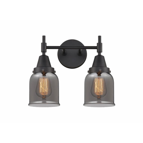 447-2W-BK-G53 Innovations Lighting Caden - 2 Light Bath Vanity-11 Inches Tall and 14 Inches Wide-Matte Black Finish-Light Smoke Glass Color