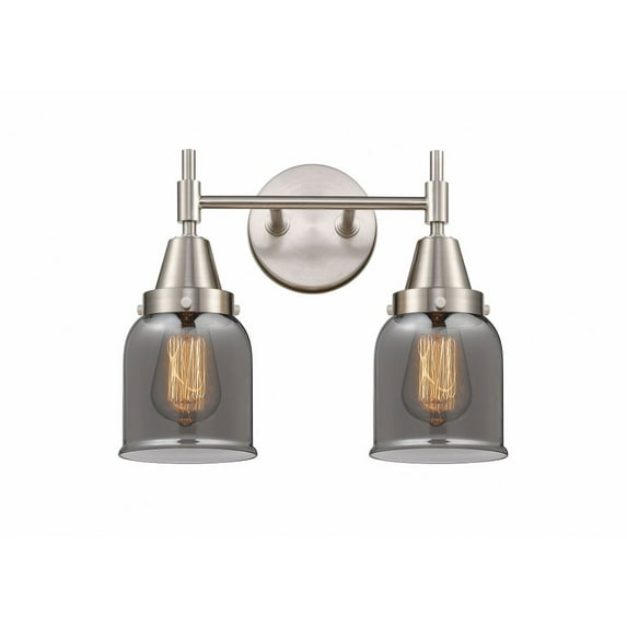 447-2W-SN-G53 Innovations Lighting Caden - 2 Light Bath Vanity-11 Inches Tall and 14 Inches Wide-Satin Nickel Finish-Light Smoke Glass Color