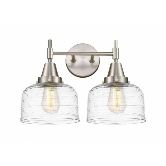 447-2W-SN-G713 Innovations Lighting Caden - 2 Light Bath Vanity-11 Inches Tall and 17 Inches Wide-Satin Nickel Finish-Clear Deco Swirl Glass Glass