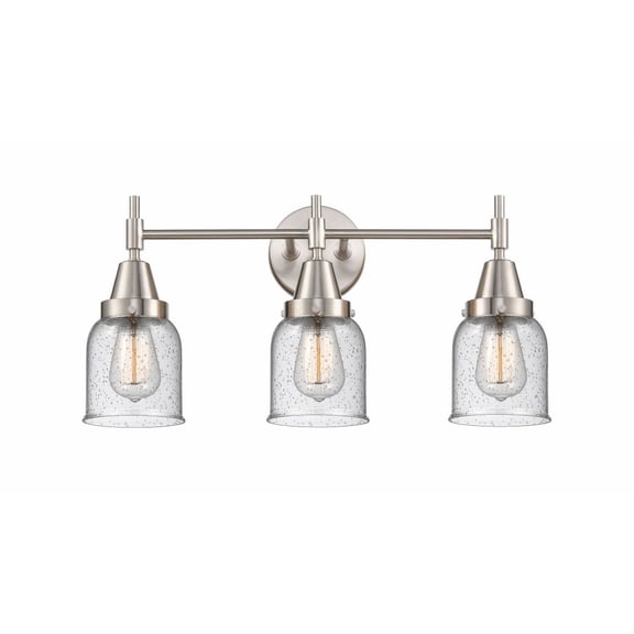 447-3W-SN-G54 Innovations Lighting Caden - 3 Light Bath Vanity-11 Inches Tall and 23 Inches Wide-Satin Nickel Finish-Seedy Glass Color