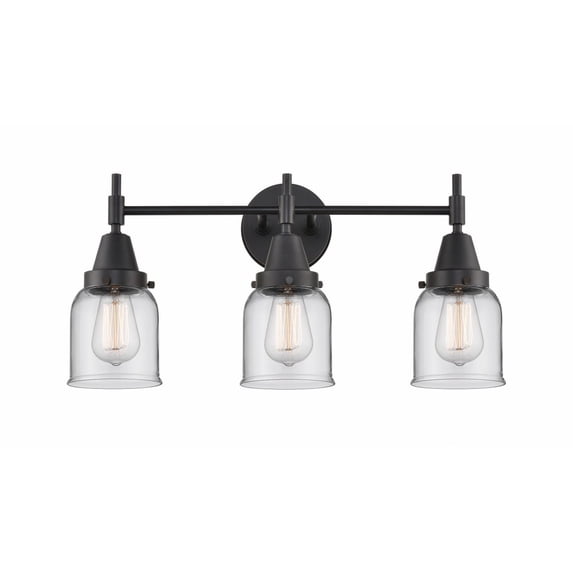447-3W-BK-G52 Innovations Lighting Caden - 3 Light Bath Vanity-11 Inches Tall and 23 Inches Wide-Matte Black Finish-Clear Glass Color