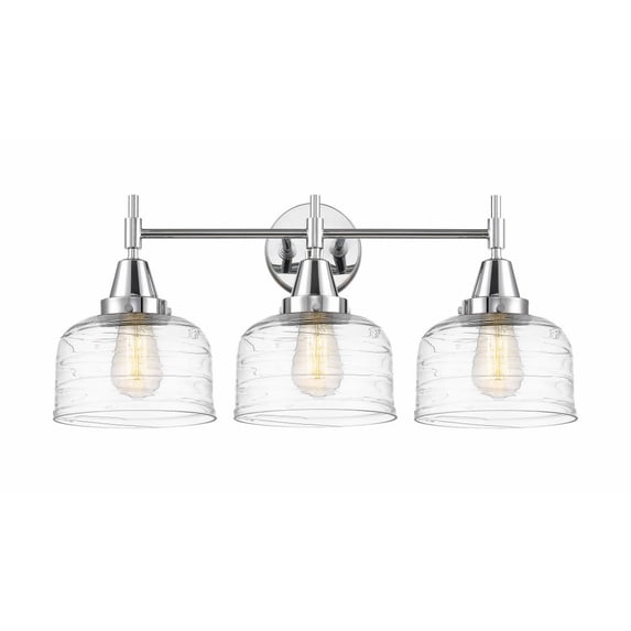 447-3W-PC-G713-Innovations Lighting-Caden - 3 Light Bath Vanity-11 Inches Tall and 26 Inches Wide-Polished Chrome Finish-Clear Deco Swirl Glass Glass