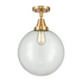 thumbnail image 1 of Innovations Lighting  Caden Beacon - 1 Light 12" Flush Mount Clear/Satin Gold, 1 of 4