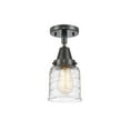thumbnail image 1 of Innovations Lighting  Caden Bell - 1 Light 5" Flush Mount Deco Swirl/Matte Black, 1 of 5