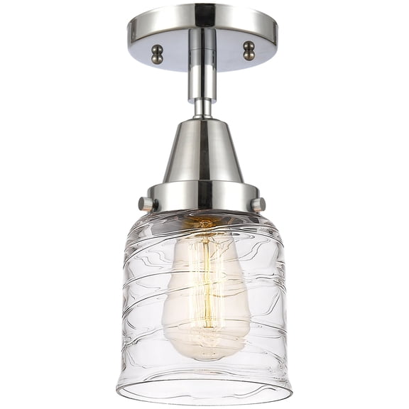 Innovations Lighting  Caden Bell - 1 Light 5" Flush Mount Deco Swirl/Polished Chrome