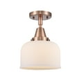 thumbnail image 1 of Innovations Lighting  Caden Bell - 1 Light 8" Flush Mount Antique Copper/Matte White, 1 of 5