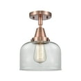 thumbnail image 1 of Innovations Lighting  Caden Bell - 1 Light 8" Flush Mount Clear/Antique Copper, 1 of 5