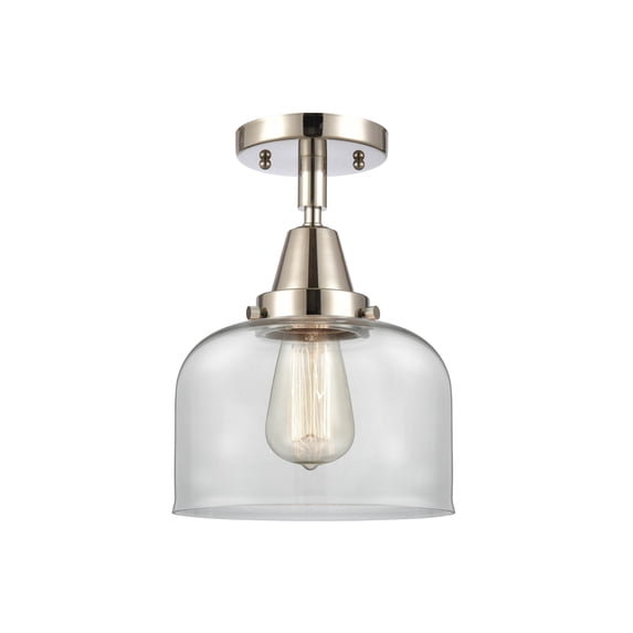 Innovations Lighting Caden Bell - 1 Light 8" Flush Mount Clear/Polished Nickel
