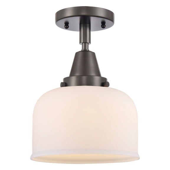 Innovations Lighting  Caden Bell - 1 Light 8" Flush Mount Oil Rubbed Bronze/Matte White