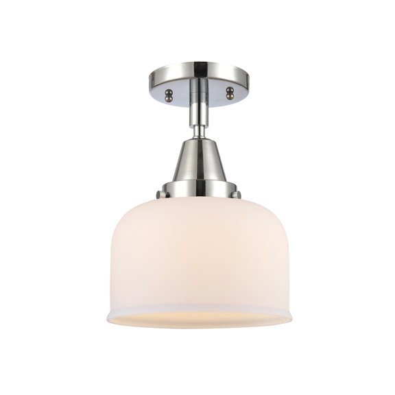 Innovations Lighting Caden Bell - 1 Light 8" Flush Mount Polished Chrome/Matte White