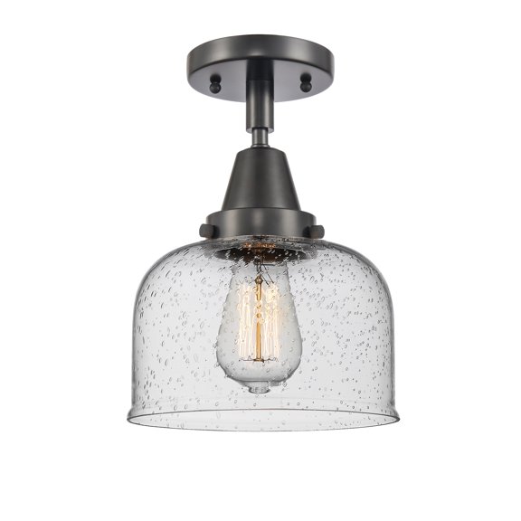 Innovations Lighting Caden Bell - 1 Light 8" Flush Mount Seedy/Matte Black