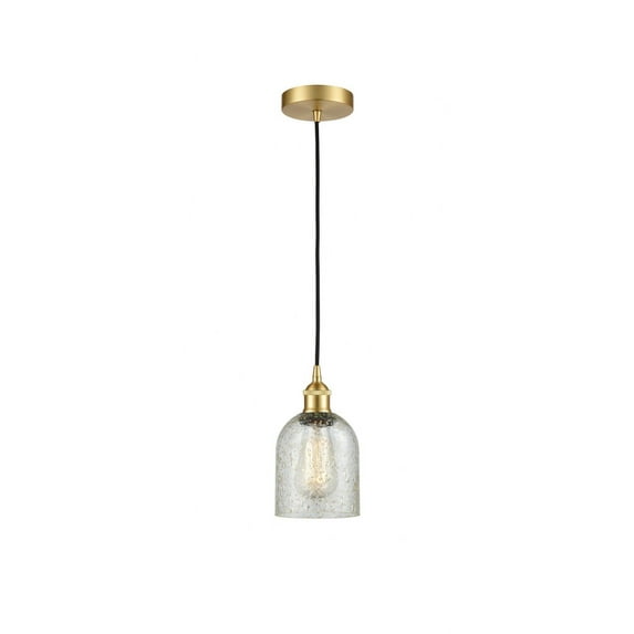 616-1P-SG-G259 Innovations Lighting Caledonia - 1 Light Cord Hung Mini Pendant In Industrial Style-9.75 Inches Tall and 5 Inches Wide-Satin Gold