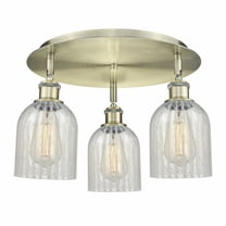 Innovations Lighting  Caledonia - 3 Light 17" Flush Mount Mouchette/Antique Brass