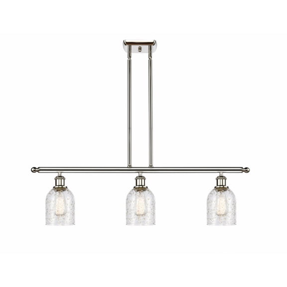 516-3I-PN-G259 Innovations Lighting Caledonia - 3 Light Island In Industrial Style-10 Inches Tall and 36 Inches Wide-Polished Nickel Finish-Mica Glass