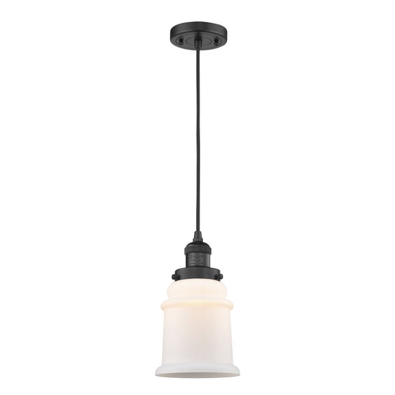 Innovations Lighting  Canton - 1 Light 6" Cord Hung Mini Pendant Matte White/Matte Black
