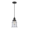 thumbnail image 1 of 201C-BK-G184 Innovations Lighting Canton - 1 Light Cord Hung Mini Pendant In Industrial Style-10 Inches Tall and 6 Inches Wide-Matte Black, 1 of 7