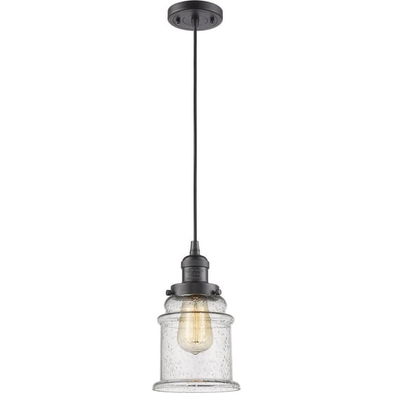 201C-OB-G184 Innovations Lighting Canton - 1 Light Cord Hung Mini Pendant In Industrial Style-10 Inches Tall and 6 Inches Wide-Oil Rubbed Bronze