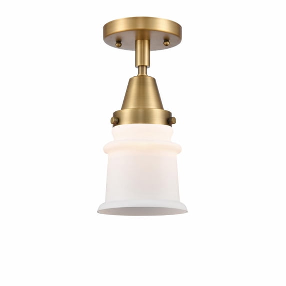 447-1C-BB-G181S-Innovations Lighting-Canton - 1 Light Flush Mount In Industrial Style-10 Inches Tall and 5.25 Inches Wide-Brushed Brass Finish-Matte