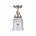 thumbnail image 1 of 447-1C-SN-G184-Innovations Lighting-Canton - 1 Light Flush Mount In Industrial Style-10 Inches Tall and 6 Inches Wide-Brushed Satin Nickel, 1 of 1