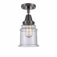 thumbnail image 1 of 447-1C-BK-G184-Innovations Lighting-Canton - 1 Light Flush Mount In Industrial Style-10 Inches Tall and 6 Inches Wide-Matte Black Finish-Seedy Glass, 1 of 1