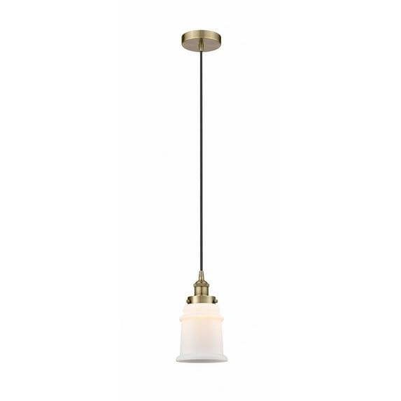 616-1PH-AB-G181 Innovations Lighting Canton - 1 Light Mini Pendant In Industrial Style-11 Inches Tall and 6 Inches Wide-Antique Brass Finish-Matte