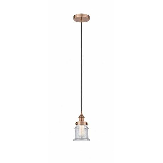616-1PH-AC-G184S Innovations Lighting Canton - 1 Light Mini Pendant In Industrial Style-9.25 Inches Tall and 5.25 Inches Wide-Antique Copper