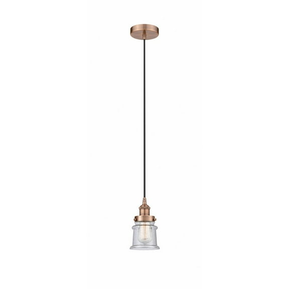 616-1PH-AC-G184S-Innovations Lighting-Canton - 1 Light Mini Pendant In Industrial Style-9.25 Inches Tall and 5.25 Inches Wide-Antique Copper