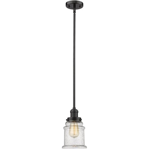 201S-OB-G184 Innovations Lighting Canton - 1 Light Stem Hung Mini Pendant In Industrial Style-10 Inches Tall and 6.5 Inches Wide-Oil Rubbed Bronze