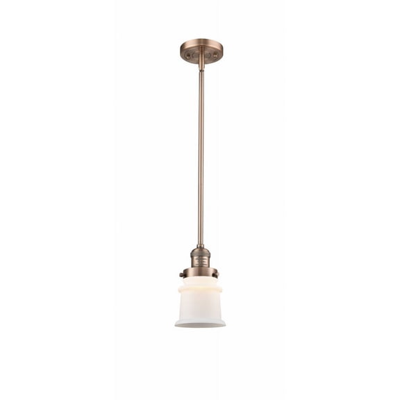 201S-AC-G181S Innovations Lighting Canton - 1 Light Stem Hung Mini Pendant In Industrial Style-8.5 Inches Tall and 5.25 Inches Wide-Antique Copper