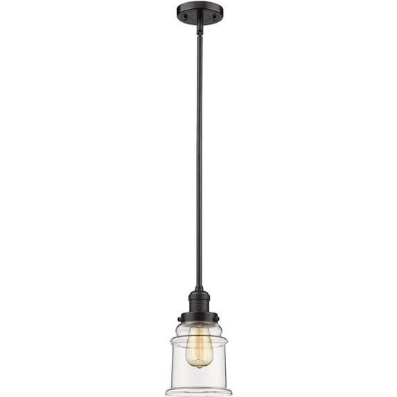 201S-OB-G182 Innovations Lighting Canton - 1 Light Stem Hung Mini Pendant In Industrial Style-10 Inches Tall and 6.5 Inches Wide-Oil Rubbed Bronze