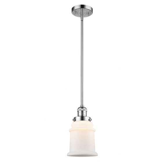 201S-PC-G181-Innovations Lighting-Canton - 1 Light Stem Hung Mini Pendant In Industrial Style-10 Inches Tall and 6.5 Inches Wide-Polished Chrome