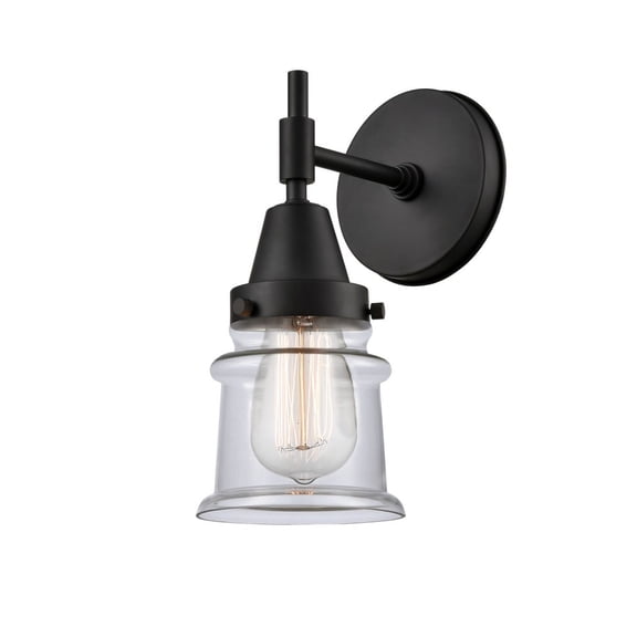 447-1W-BK-G182S Innovations Lighting Canton - 1 Light Wall Sconce-10.75 Inches Tall and 5.25 Inches Wide-Matte Black Finish-Clear Glass Color
