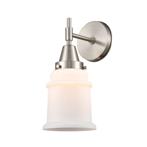 447-1W-SN-G181 Innovations Lighting Canton - 1 Light Wall Sconce-12.5 Inches Tall and 6 Inches Wide-Satin Nickel Finish-Matte White Glass Color