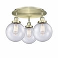thumbnail image 1 of Innovations Lighting  Canton - 3 Light 20" Flush Mount Antique Brass/Seedy, 1 of 5
