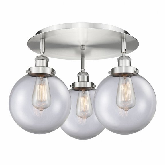 Innovations Lighting - Canton - 3 Light Flush Mount In Art Deco Style-11.88