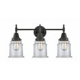 thumbnail image 1 of 447-3W-BK-G182 Innovations Lighting Canton - 3 Light Bath Vanity-12.5 Inches Tall and 24 Inches Wide-Matte Black Finish-Clear Glass Color, 1 of 1