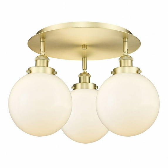 Innovations Lighting - Canton - 3 Light Flush Mount In Art Deco Style-11.88