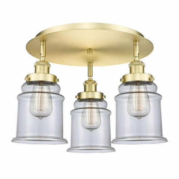 Innovations Lighting - Canton - 3 Light Flush Mount In Industrial Style-10.75