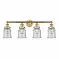 thumbnail image 1 of 616-4W-BB-G184 Innovations Lighting Canton - 4 Light Bath Vanity In Modern Style-12.75 Inches Tall and 33 Inches Wide-Brushed Brass Finish-Seedy Glass, 1 of 5