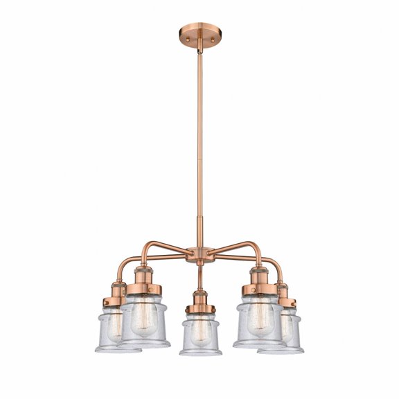Innovations Lighting  Canton - 5 Light 23" Stem Hung Chandelier Antique Copper/Seedy