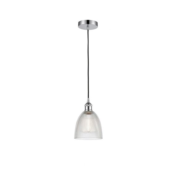 616-1P-PC-G382-Innovations Lighting-Castile - 1 Light Cord Hung Mini Pendant In Industrial Style-9.75 Inches Tall and 6 Inches Wide-Polished Chrome