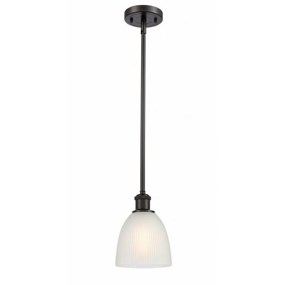 516-1S-OB-G381 Innovations Lighting Castile - 1 Light Stem Hung Mini Pendant In Industrial Style-9 Inches Tall and 6 Inches Wide-Oil Rubbed Bronze