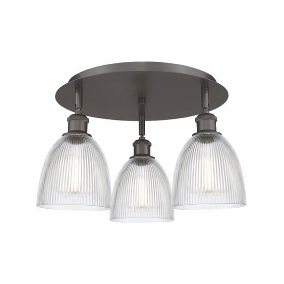 Innovations Lighting Castile - 3 Light 18" Flush Mount Clear/Oil Rubbed Bronze