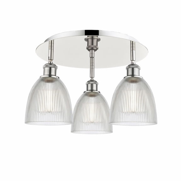 Innovations Lighting Castile - 3 Light 18" Flush Mount Clear/Polished Nickel