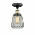 thumbnail image 1 of Innovations Lighting  Chatham - 1 Light 7" Semi-Flush Mount Clear/Black Antique Brass, 1 of 5