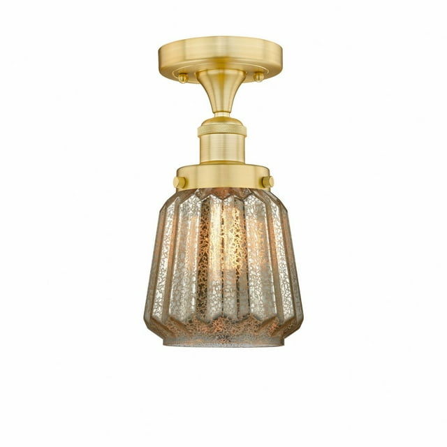Innovations Lighting  Chatham - 1 Light 7" Semi-Flush Mount Mercury/Satin Gold