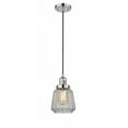 thumbnail image 1 of 201C-PN-G142 Innovations Lighting Chatham - 1 Light Cord Hung Mini Pendant In Art Deco Style-11 Inches Tall and 7 Inches Wide-Polished Nickel, 1 of 6