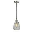 thumbnail image 1 of 201C-SN-G142 Innovations Lighting Chatham - 1 Light Cord Hung Mini Pendant In Art Deco Style-11 Inches Tall and 7 Inches Wide-Brushed Satin Nickel, 1 of 6