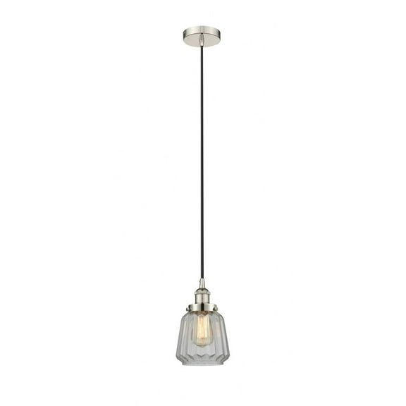 616-1PH-PN-G142-Innovations Lighting-Chatham - 1 Light Mini Pendant In Art Deco Style-11.75 Inches Tall and 7 Inches Wide-Polished Nickel Finish-Clear